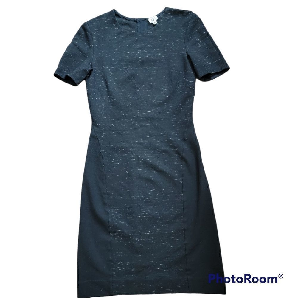 Wilfred Black Heathered Sheath Dress with Exposed Back Zipper. Size XS.